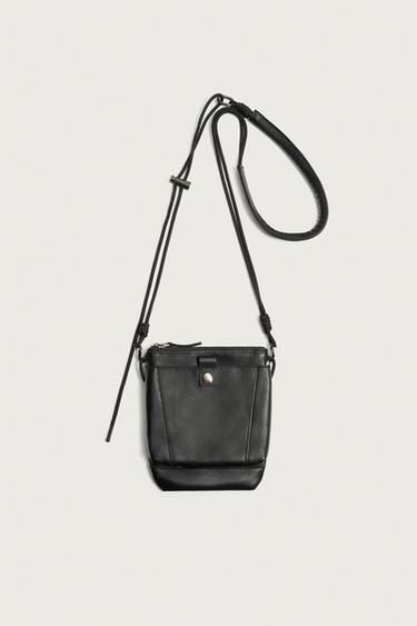AARON LEVINE X ZARA LEATHER CROSSBODY BAG - Black by Zara