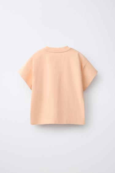 EMBROIDERED PATCH T-SHIRT - Orange by Zara - Image 1