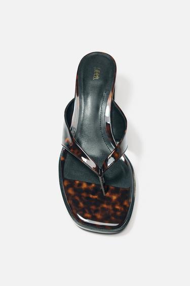 TORTOISESHELL-EFFECT SANDALS - Multicoloured by Zara
