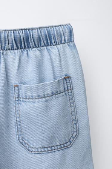 FLOWING DENIM BERMUDA SHORTS - Blue by Zara - Image 3