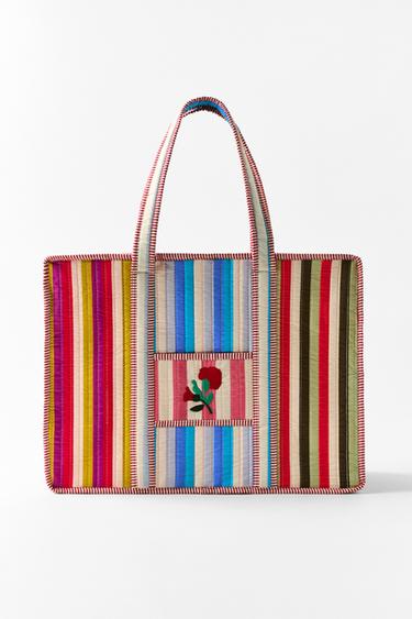 Zara 條紋花卉絎縫包 - 多色