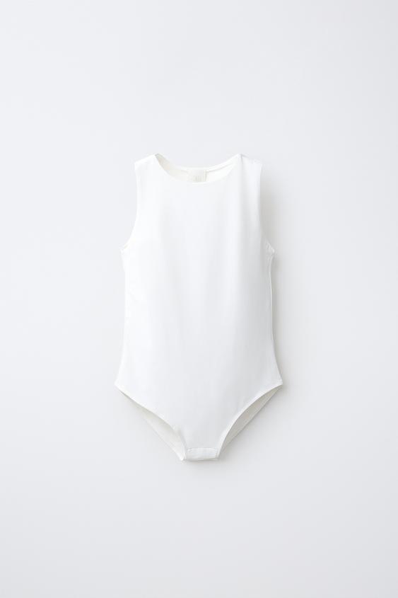 PLAIN POLYAMIDE BODYSUIT - Oyster-white by Zara - Image 0