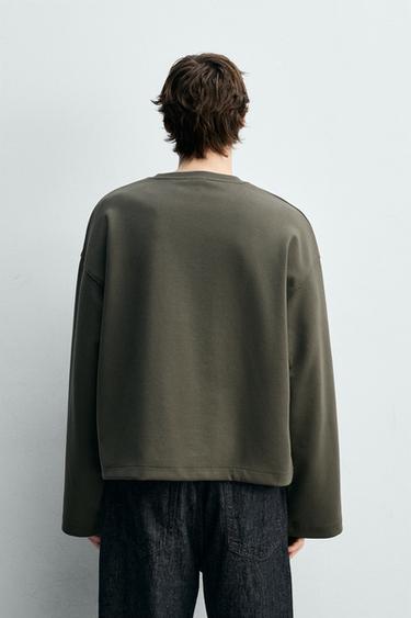 SWEAT COURT COUPE INTERLOCK - Verdâtre de Zara - Image 2