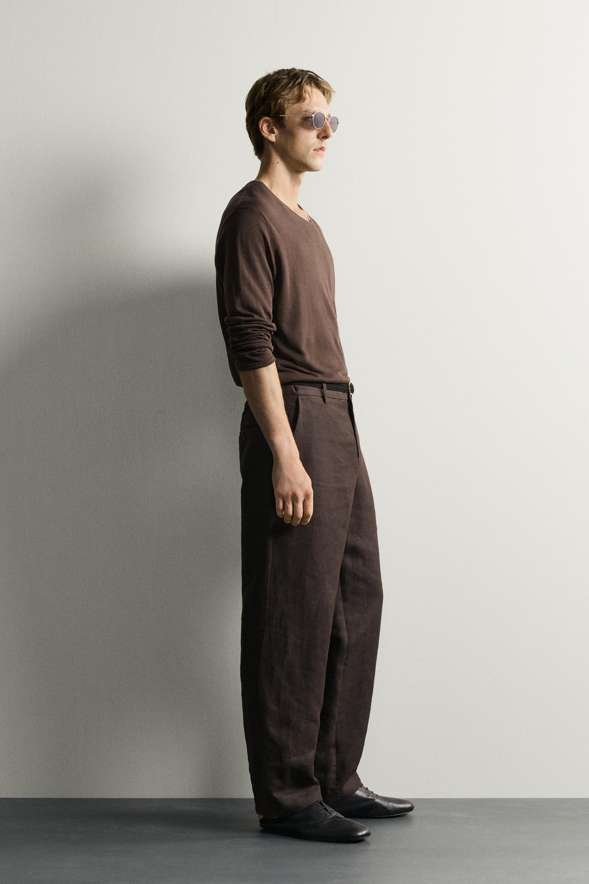 Мужские футболки Zara SEMI-SHEER KNIT T-SHIRT — фото 4