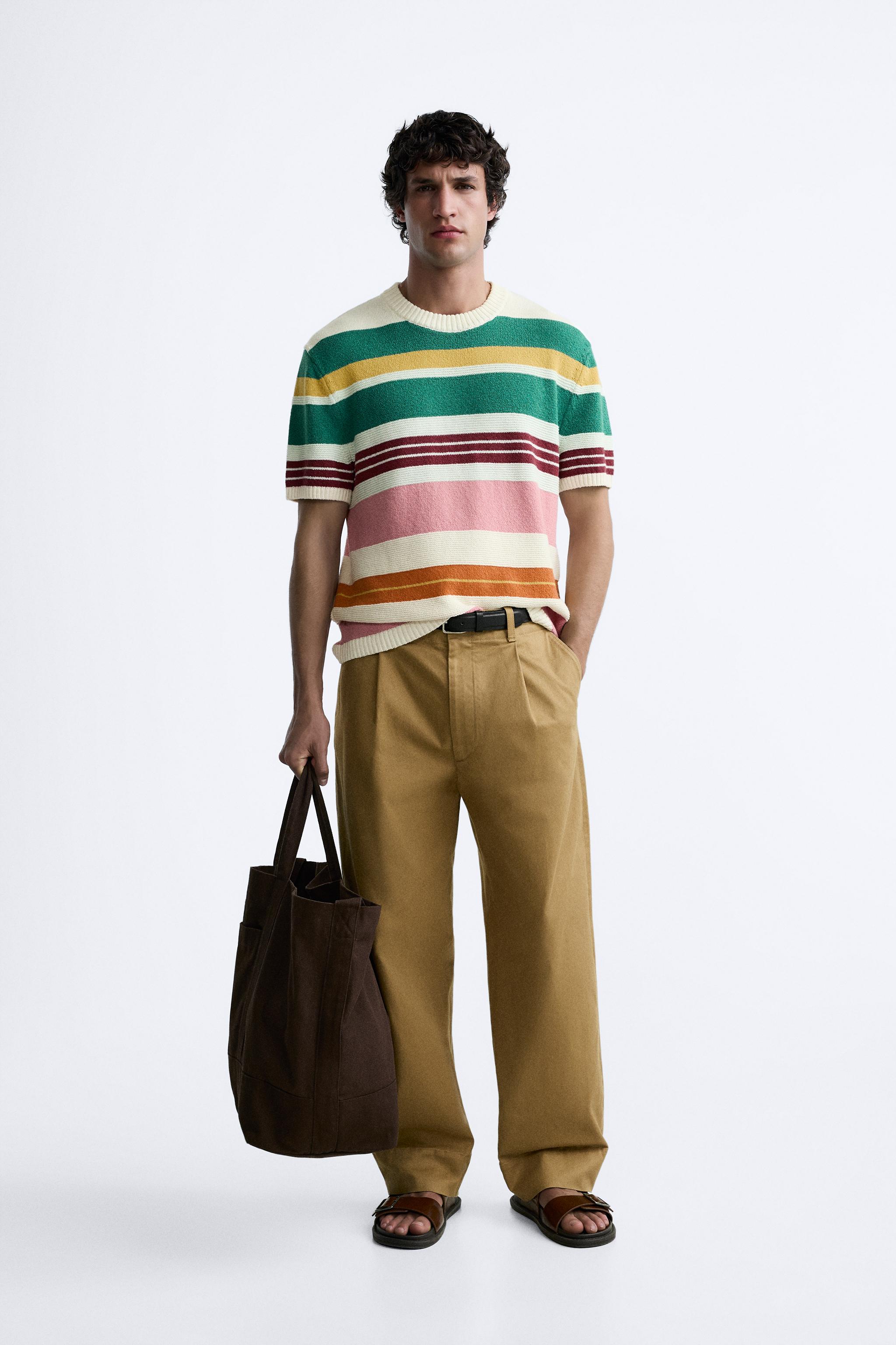 STRIPED KNIT T-SHIRT - Multicolored | ZARA United States