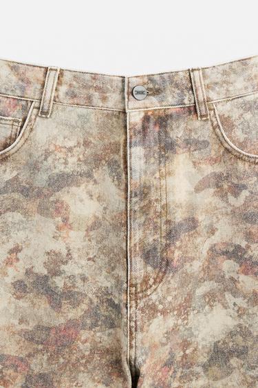 PANTALON À IMPRIMÉ CONTRASTÉ - brun de Zara - Image 7