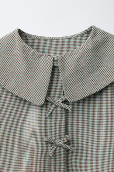 CHEMISE COL CARREAUX VICHY - Vert d'eau de Zara - Image 2