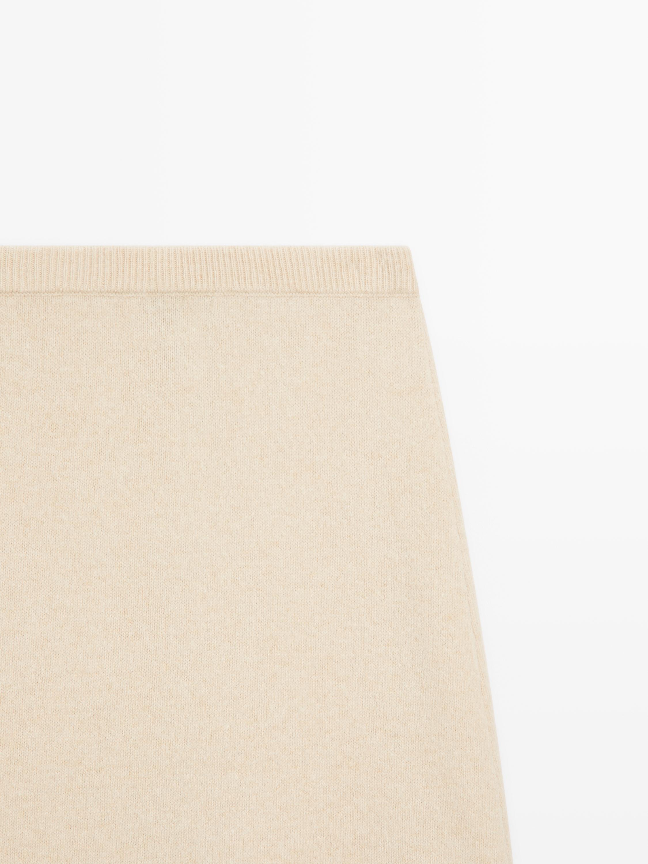 Knit alpaca and wool midi skirt