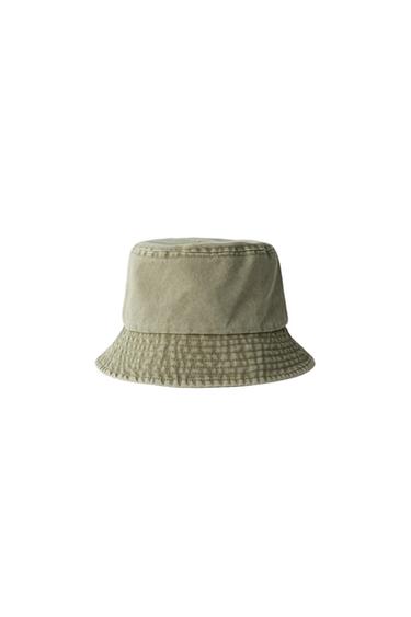 WASHED EFFECT BUCKET HAT - Green by Zara - Image 0