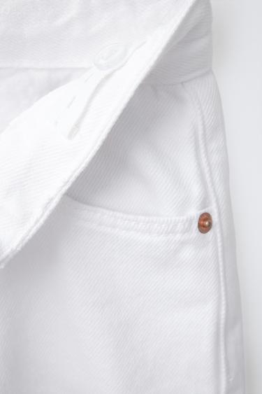 BASIC DENIM BERMUDA SKIRT - White by Zara - Image 3