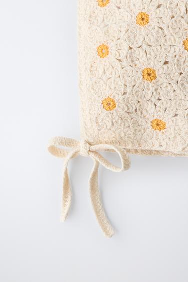 CROCHET DAISY BONNET - Ecru by Zara - Image 1