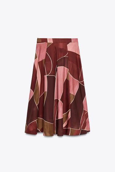 ZW COLLECTION PRINTED MIDI SKIRT - Pink by Zara - Image 6