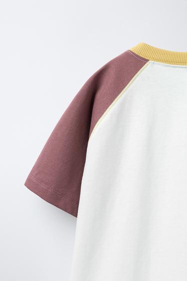 CONTRAST RAGLAN SLEEVE T-SHIRT - Ice by Zara - Image 3