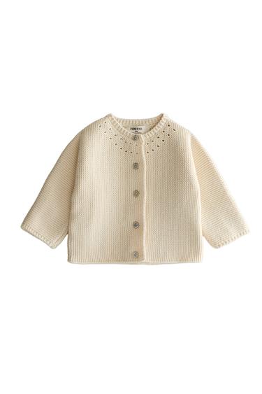 KNIT BABY CARDIGAN - Ecru by Zara