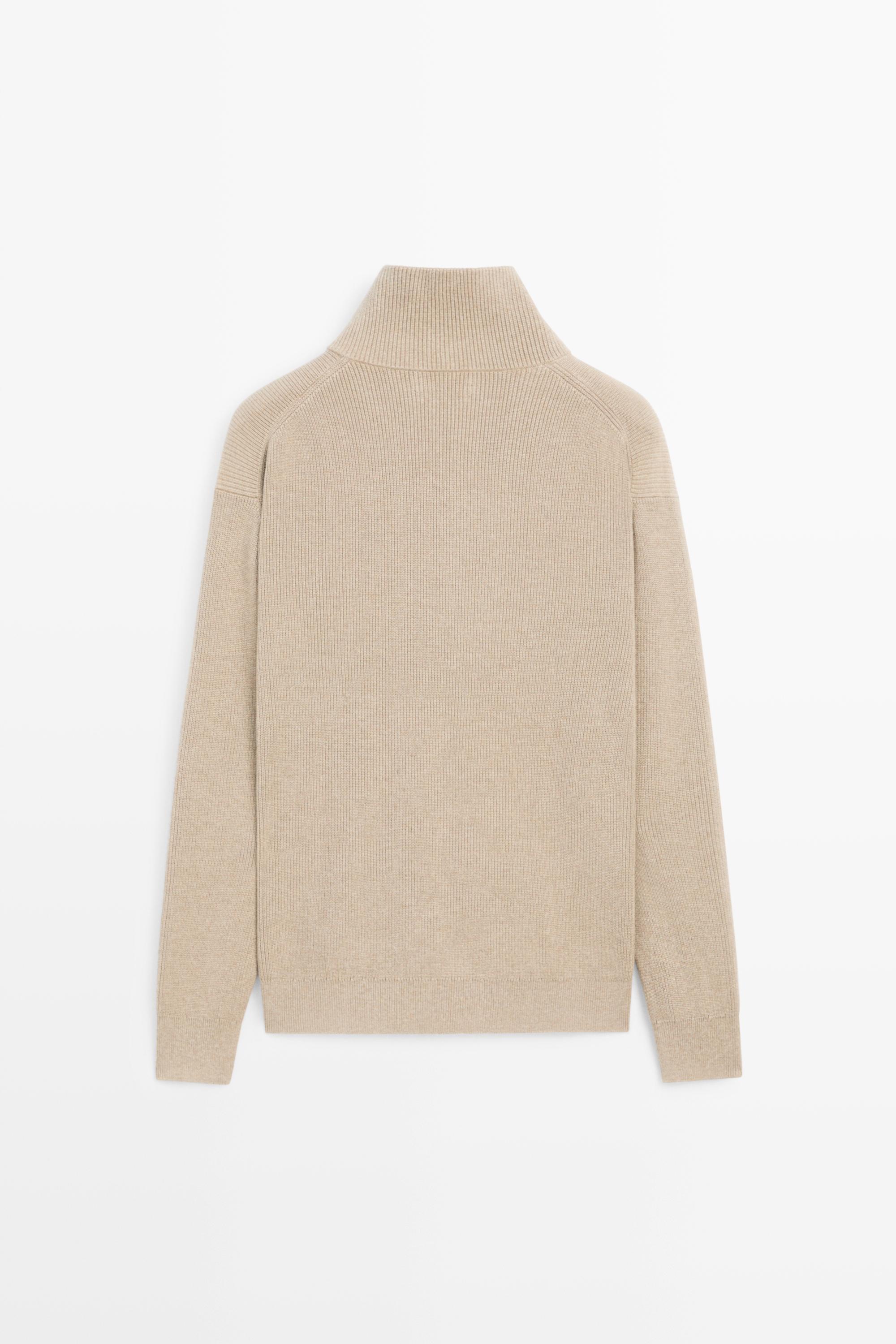 100% cotton mock neck knit sweater