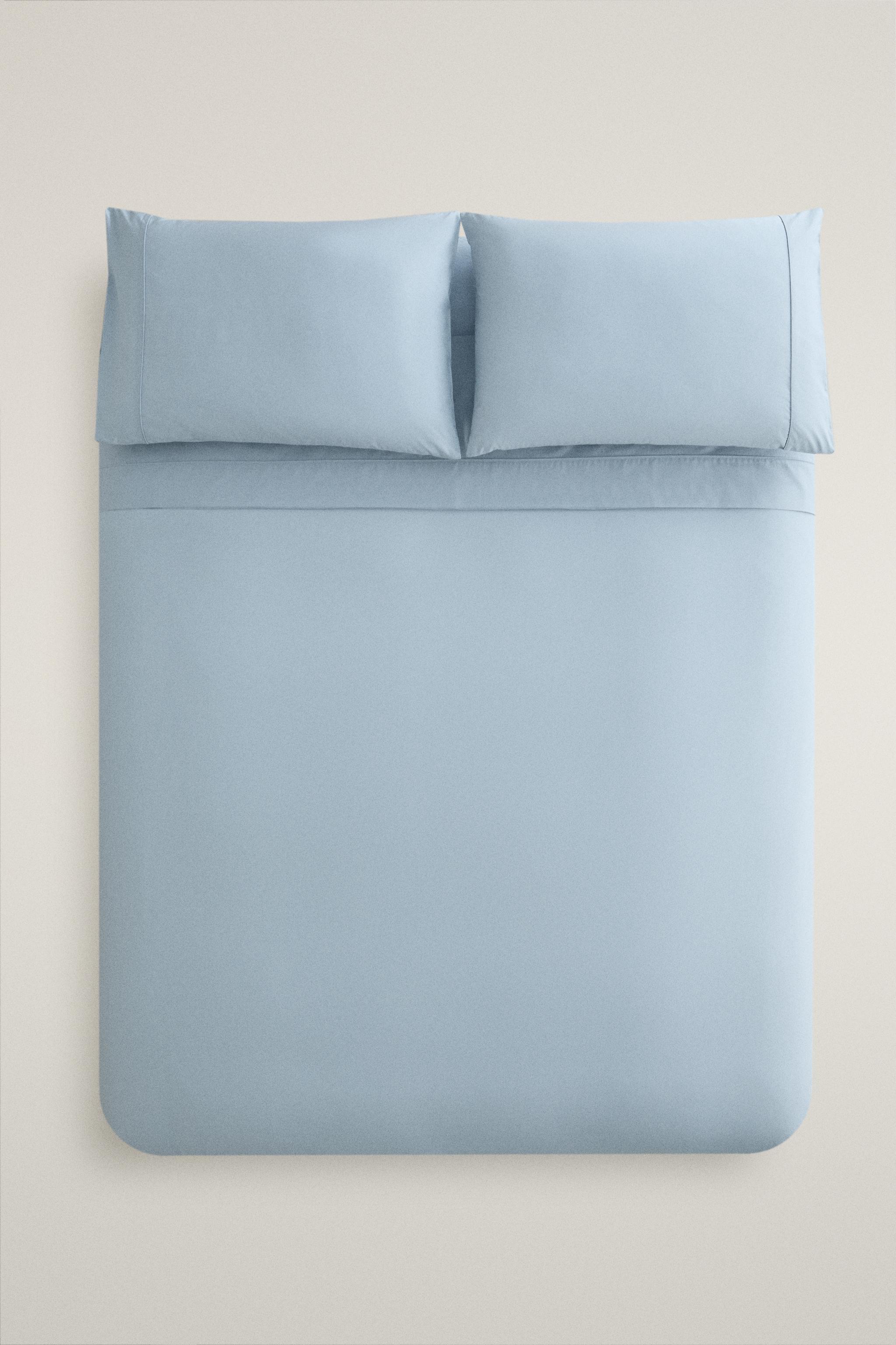 PERCALE DUVET COVER (300 THREAD COUNT) — Pastel blue