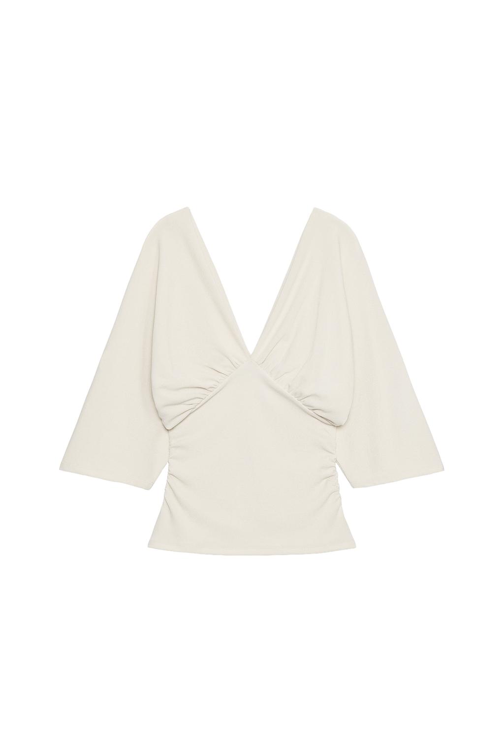 TEXTURED V-NECK TOP - image 3