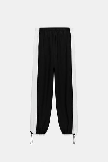 БРЮКИ-ДЖОГГЕРЫ С ПОЛОСАМИ ПО БОКАМ — ZW COLLECTION — ЧЕРНЫЙ от Zara