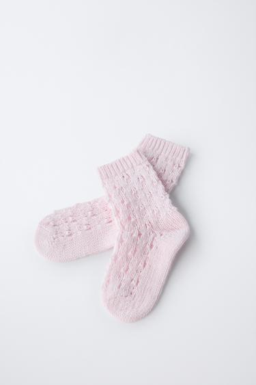 OPEN-KNIT SOCKS - Pale pink by Zara - Image 2