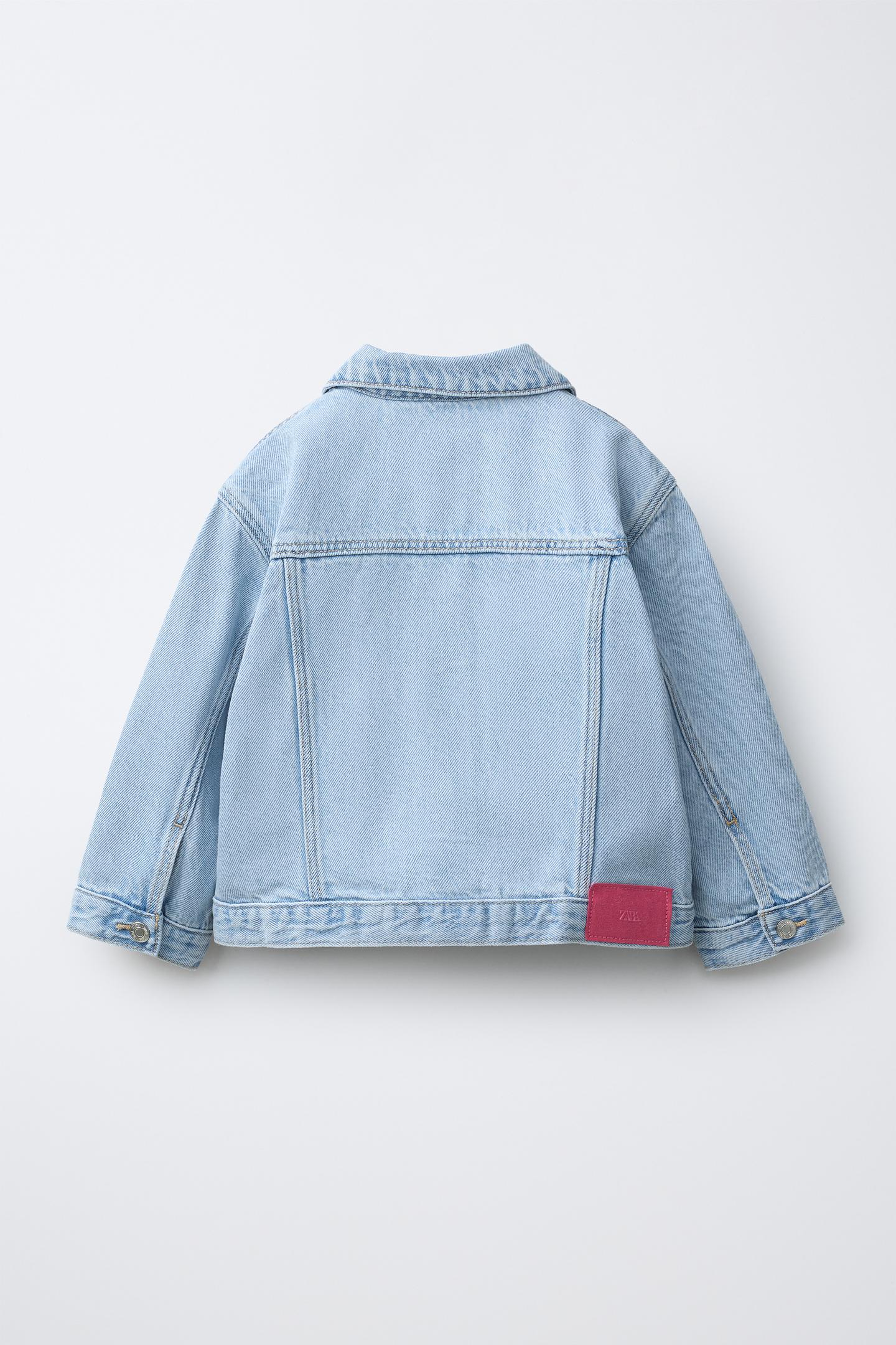 Детская куртка Zara Basic Denim Jacket, цвет: Светлый синий — фото 3