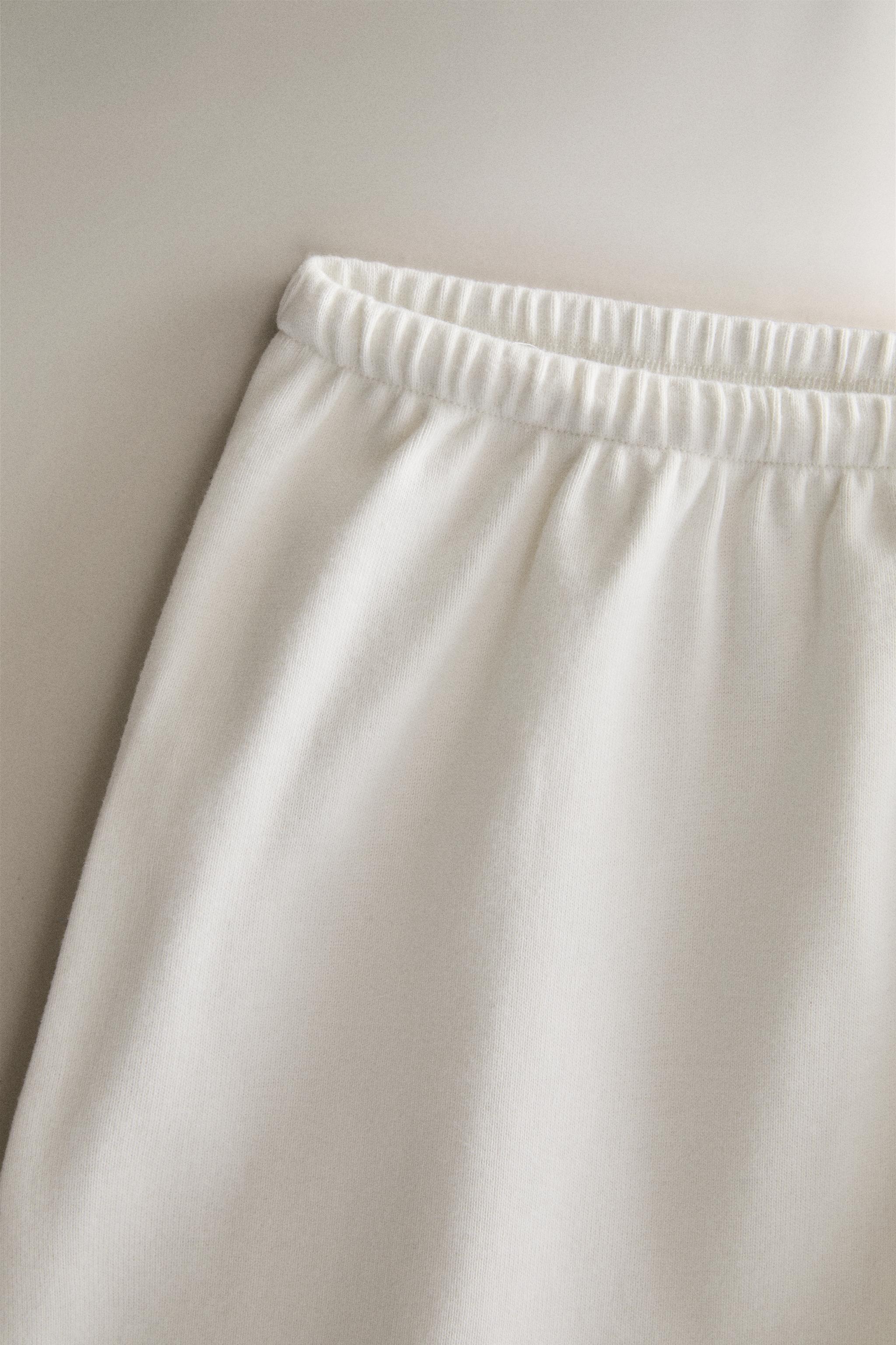 COTTON JERSEY SHORTS — Oyster-white