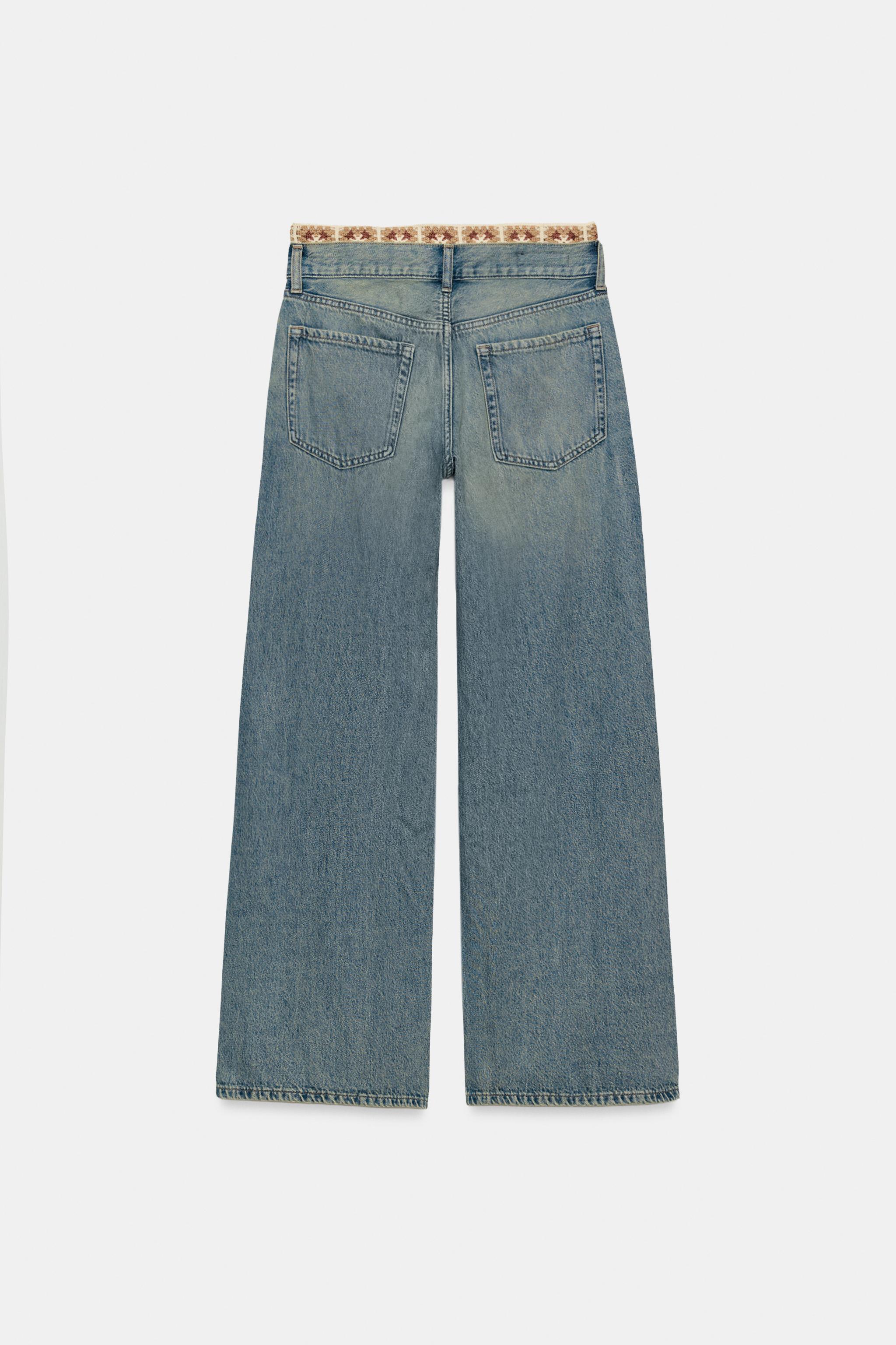 Z1975 LOOSE FIT MID-RISE CROCHET JEANS - Mid-blue | ZARA Canada