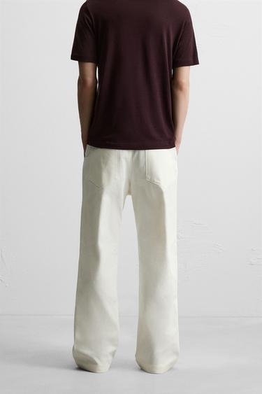 PANTALON FLARE FIT - Blanc cassé de Zara - Image 2