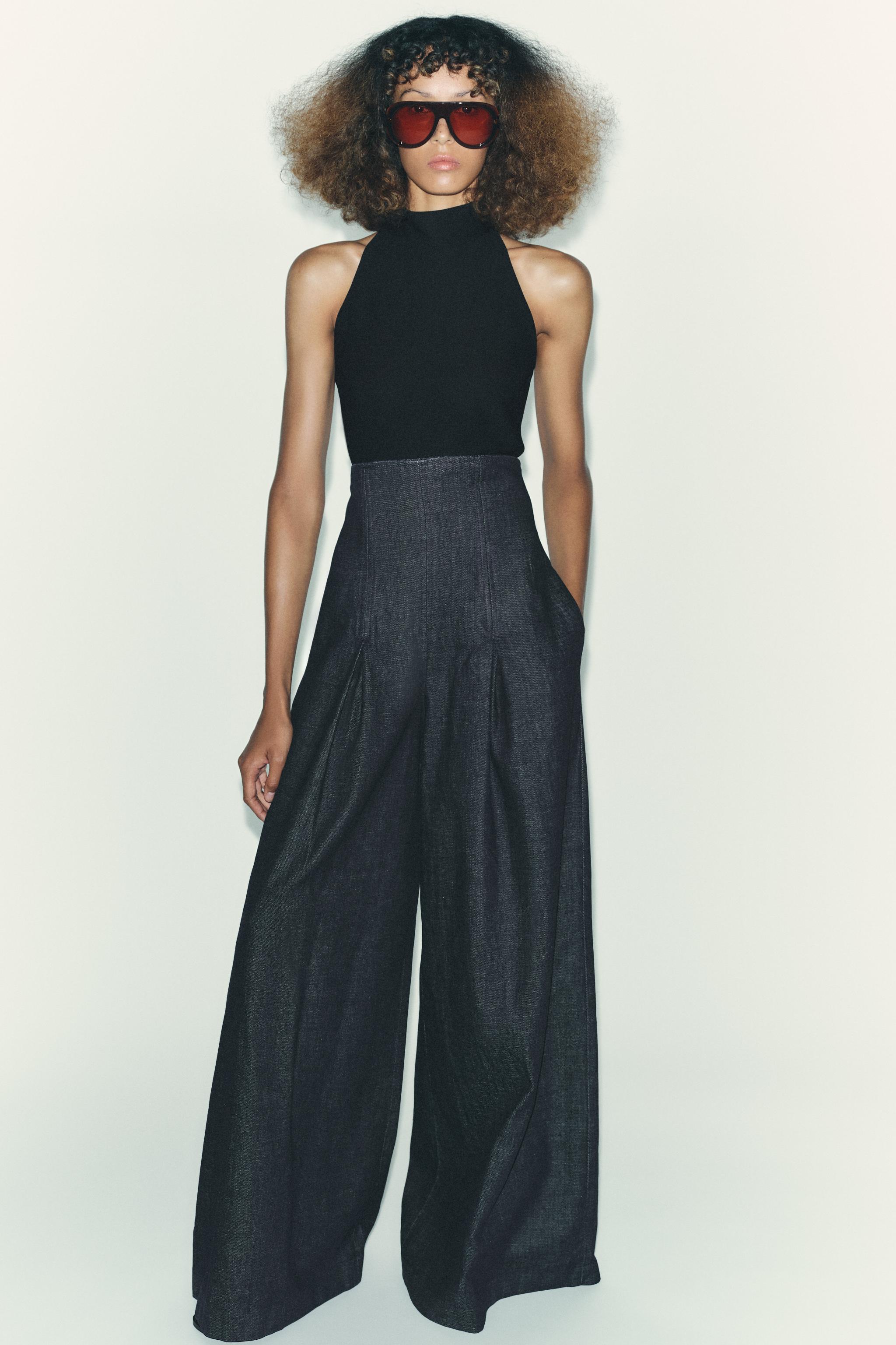 クレージュ　ホルターネック　トップス　ブラック 黒 ホルターネック クレープトップス - ブラック | ZARA Japan / 日本