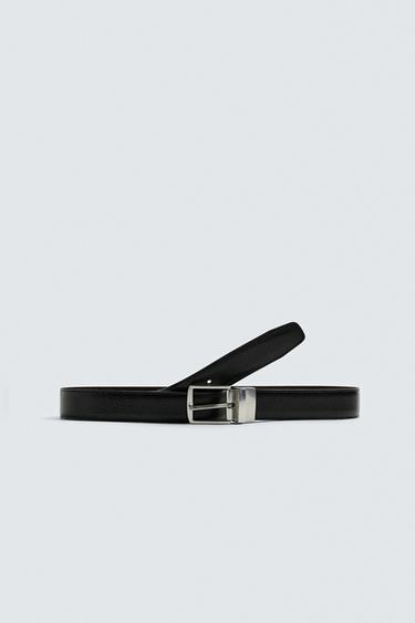 Zara REVERSIBLE LEATHER BELT - Black - Image 0