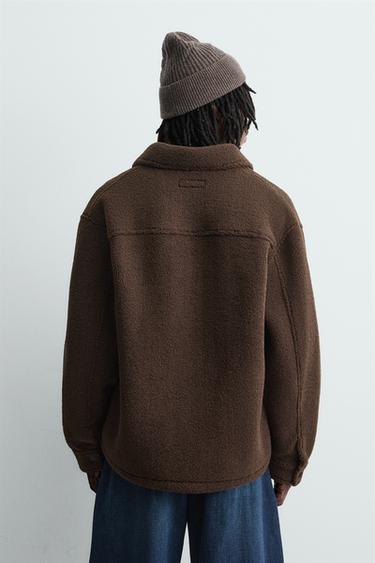 FAUX SHEARLING OVERSHIRT - Brown by Zara