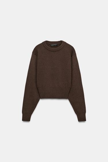 JERSEY PUNTO RIB - Chocolate de Zara - Imagen 0