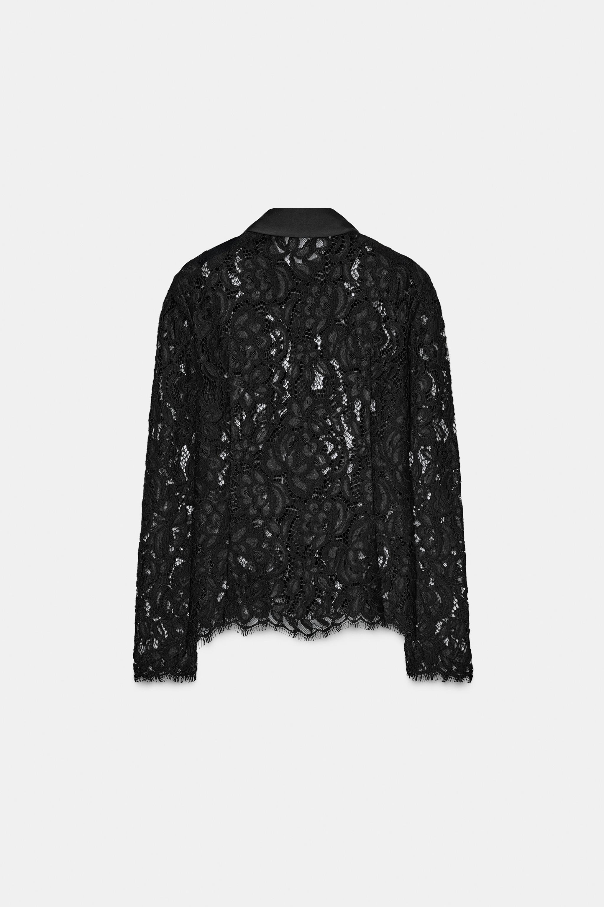 レースシャツ ZW COLLECTION - ブラック | ZARA Japan / 日本