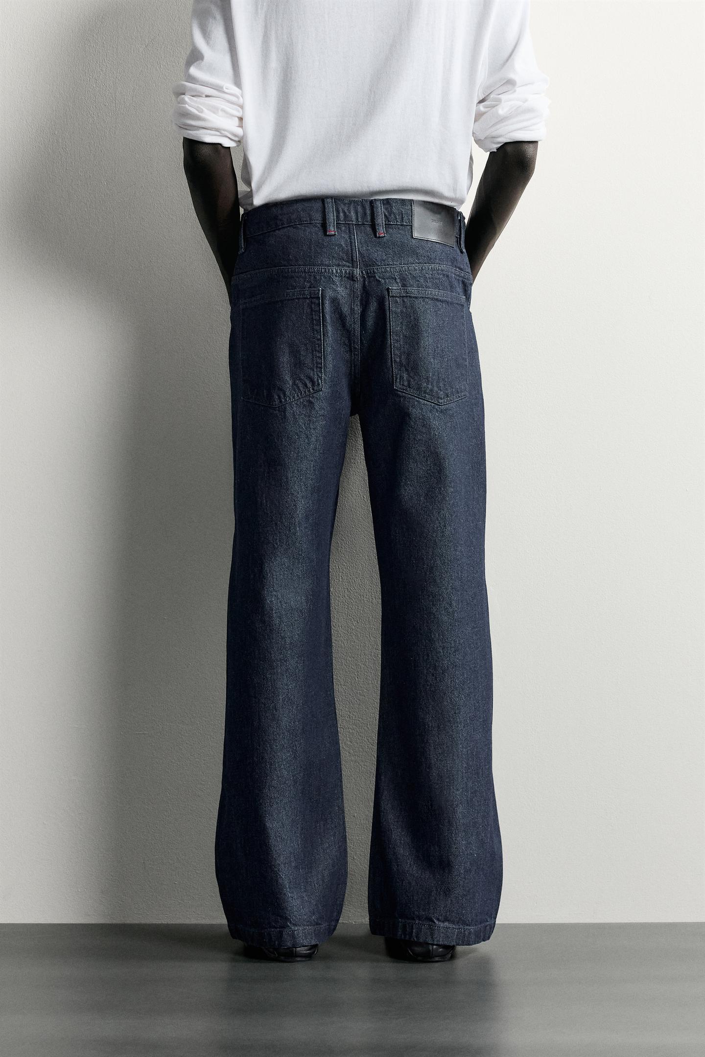 Мужские джинсы Zara Relaxed-Fit Twisted-Seam, цвет: Индиго — фото 3