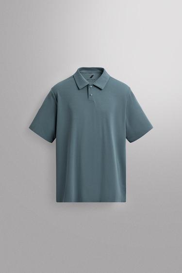 POLO TÉCNICO ESTRUCTURA PIQUÉ TRAINING - Azul claro de Zara