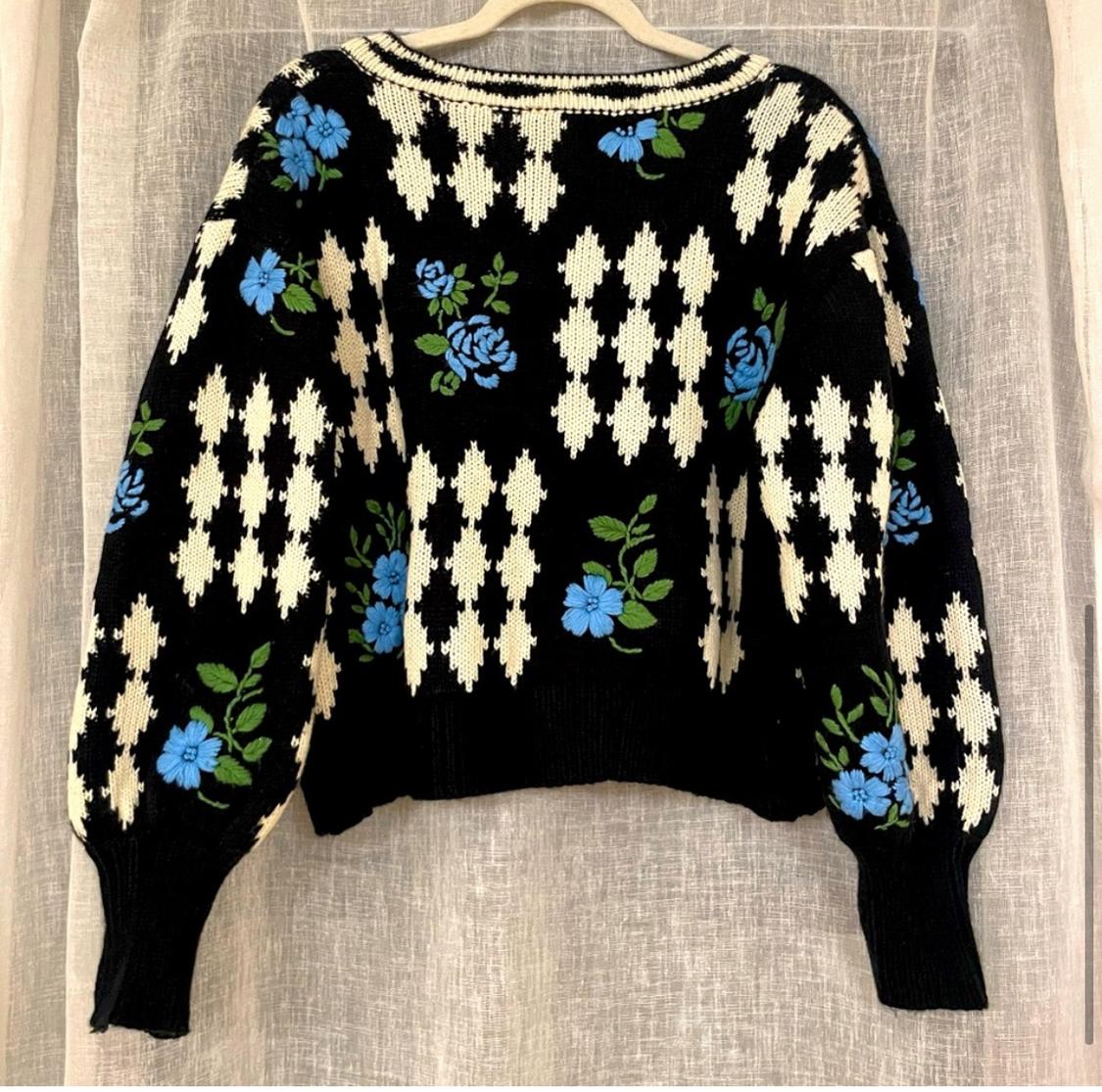 EMBROIDERED JACQUARD KNIT CARDIGAN - Image 4