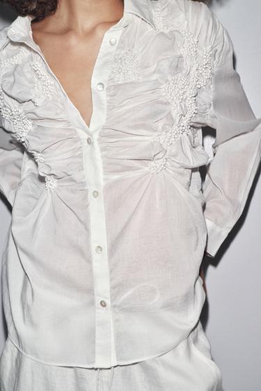 CHEMISE BRODERIES ZW COLLECTION - Blanc de Zara - Image 1