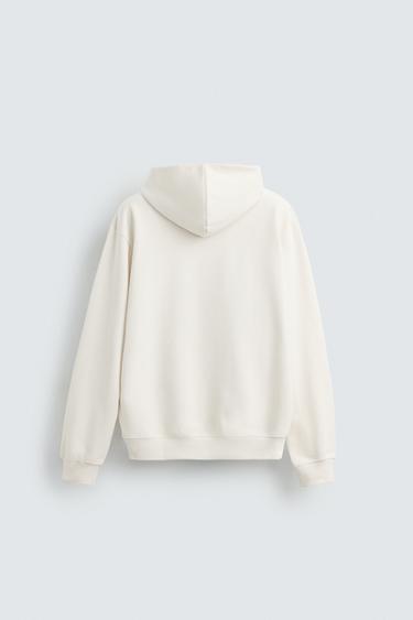 SWEAT À CAPUCHE BASIQUE - Blanc cassé de Zara - Image 7