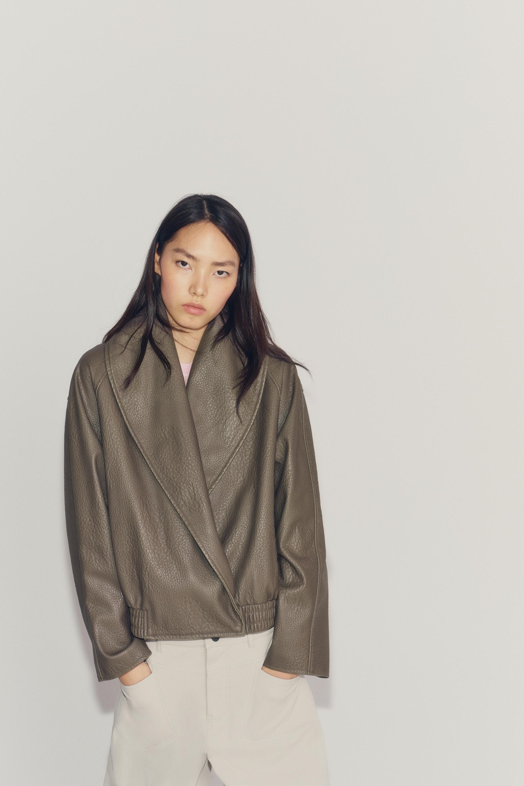 Zara ZW COLLECTION SUNİ DERİ KRUVAZE CEKET görsel 2