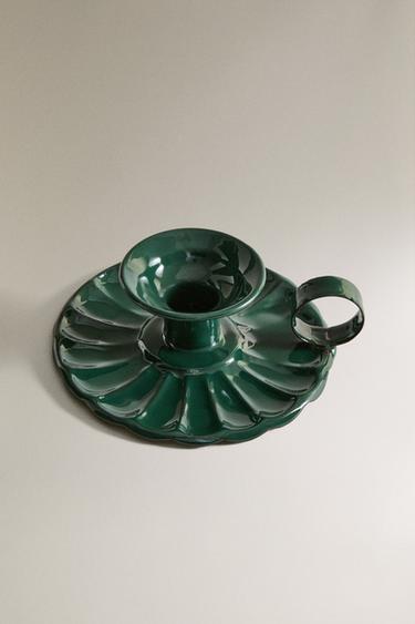 Zara IRON CANDLESTICK WITH WAVY PLATE CHRISTMAS - Green