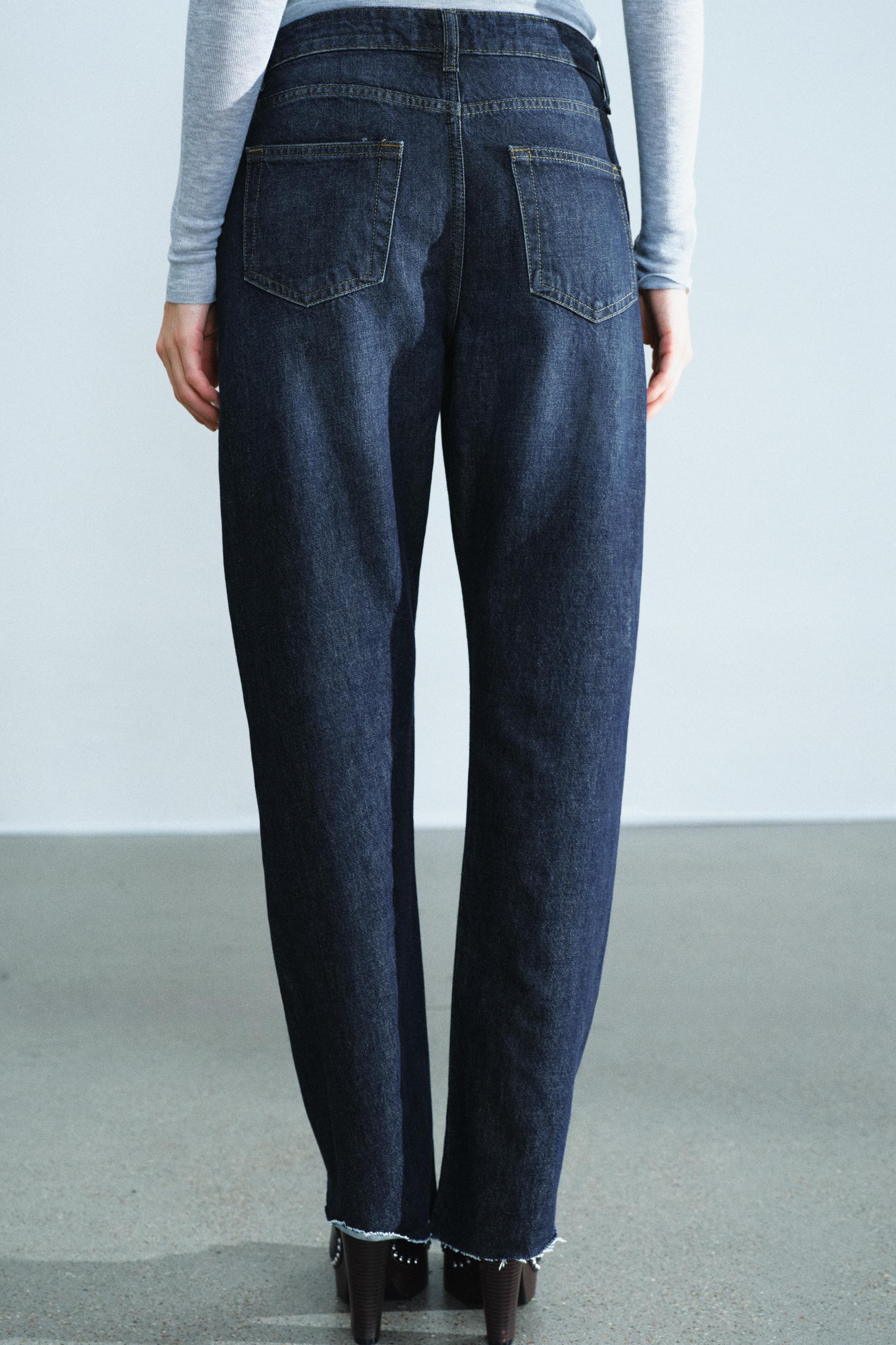 Zara ZW COLLECTION THE SPLIT SEAM STRAIGHT DÜŞÜK BEL JEAN görsel 7