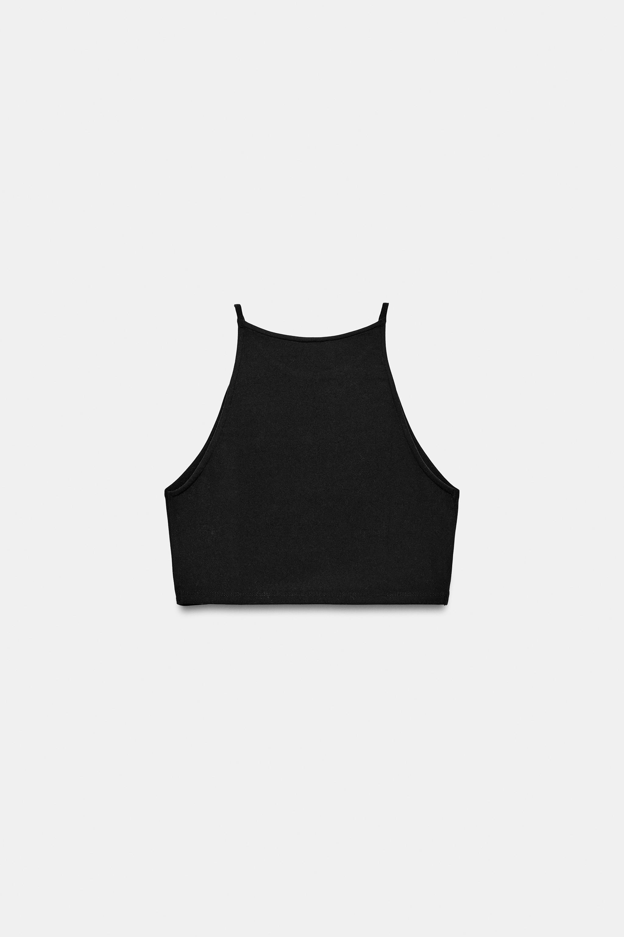 STREÇ HALTER CROP TOP - Görsel 5