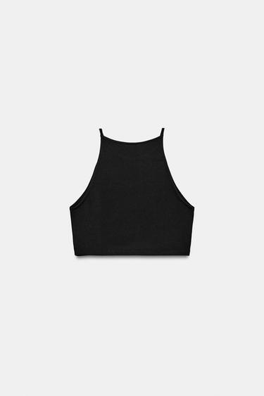 TOP COURT HALTER STRETCH - Noir de Zara - Image 4