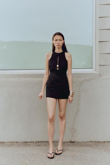 GOLD APPLIQUÉ MINI DRESS - Black by Zara - Image 0