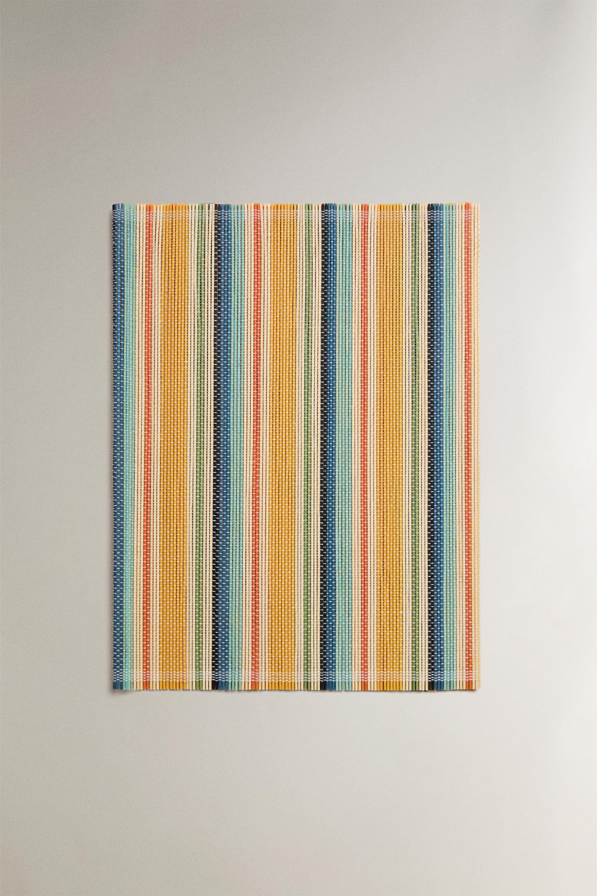 STRIPED BAMBOO PLACEMAT — Yellow