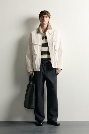RELAXED FIT CONTRAST COLLAR PARKA - Oyster-white by Zara - Image 0