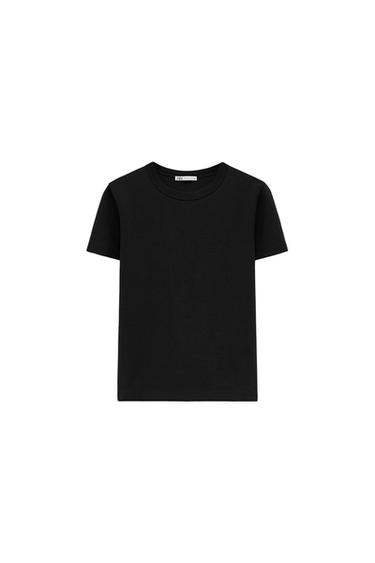 INTERLOCK SHORT SLEEVE T-SHIRT - Black by Zara