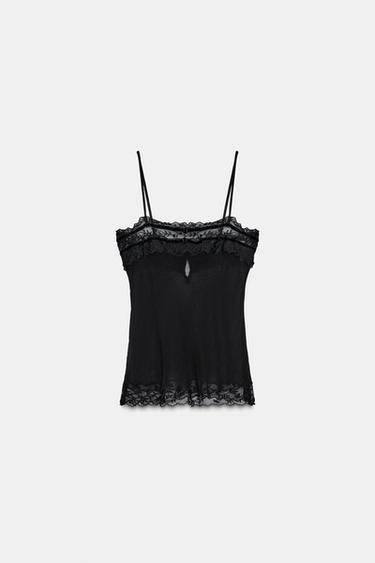 GEORGETTE TOP WITH BOWS - Black by Zara