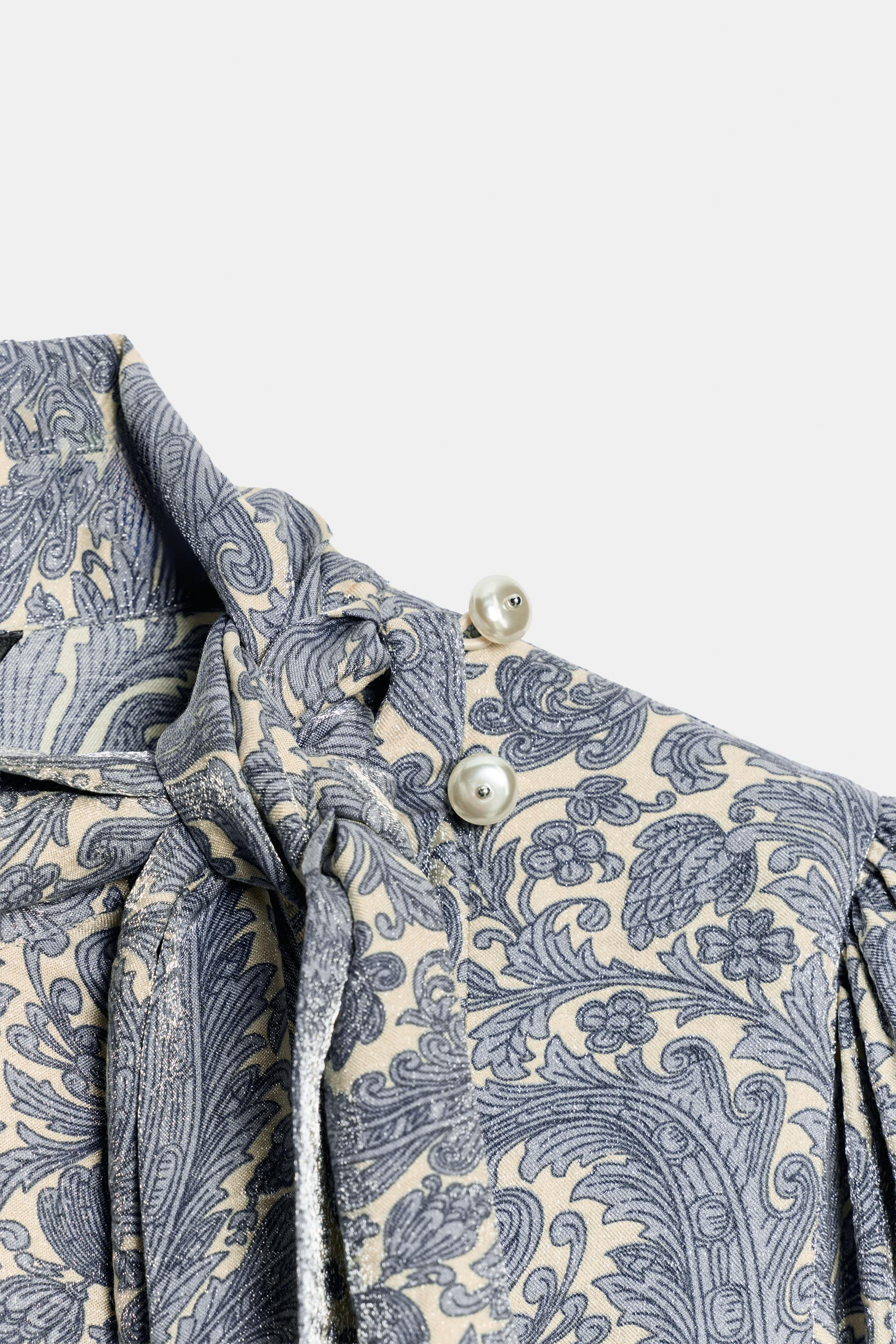 BLOUSE IMPRIMÉE AVEC NŒUD