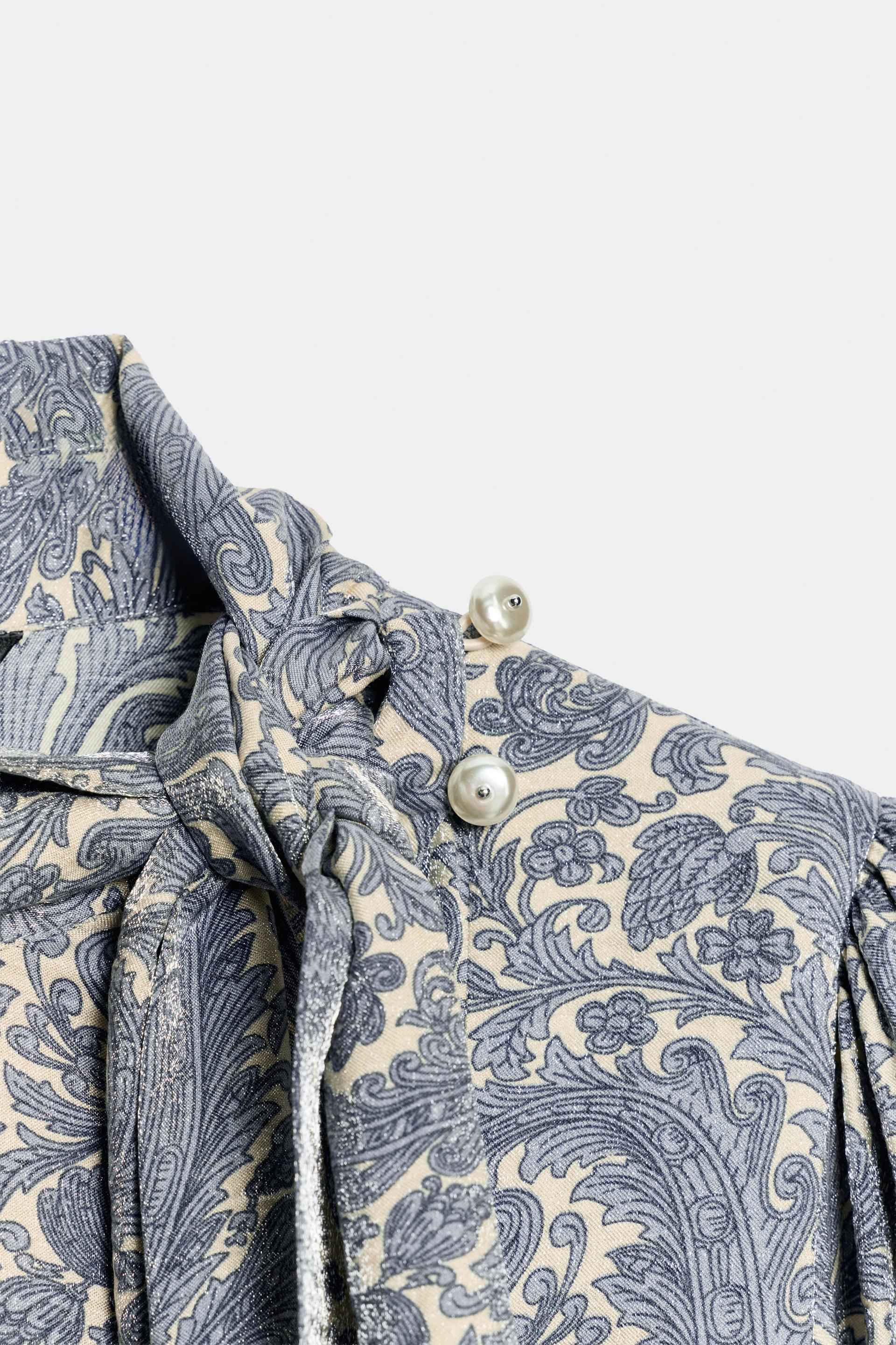 PRINTED TIE BLOUSE thumbnail 9
