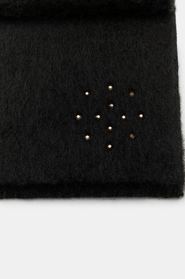 ÉCHARPE AVEC LAINE ET STRASS - Noir de Zara - Image 4